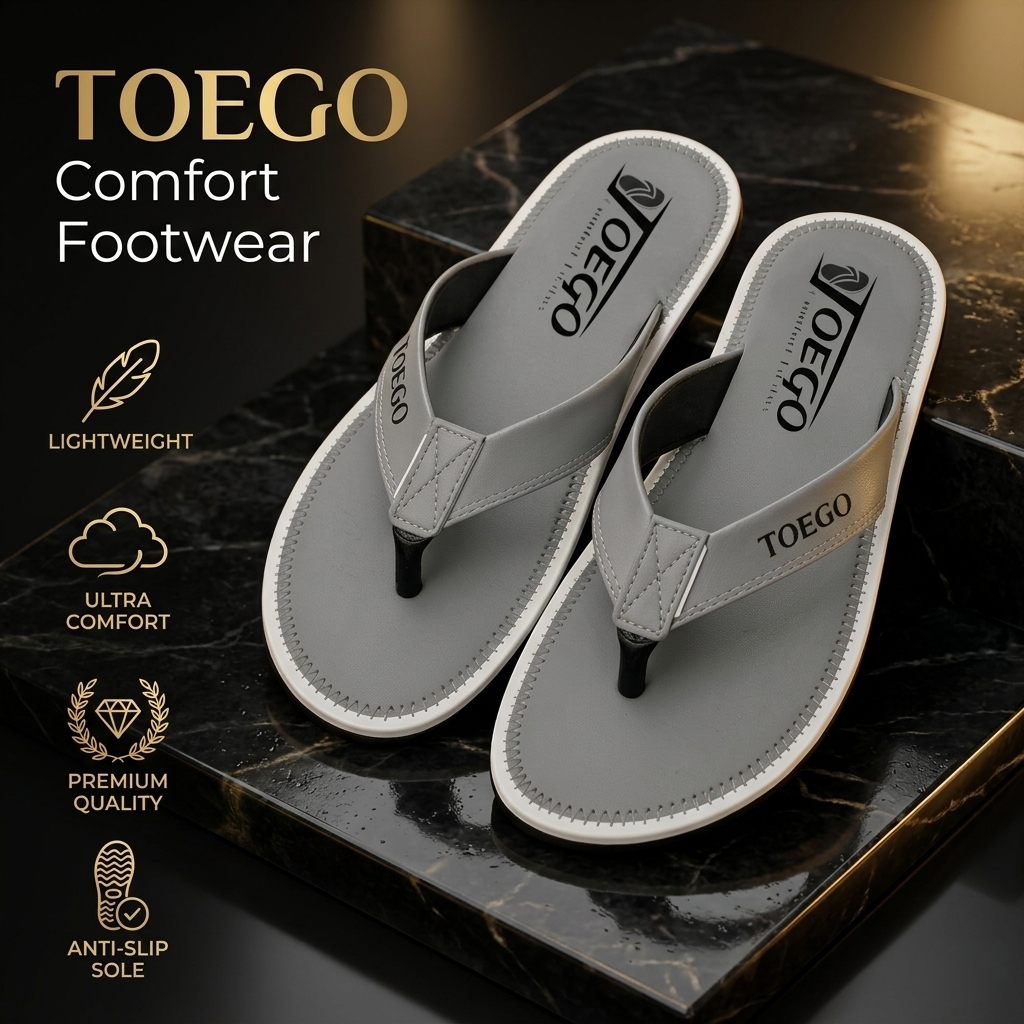 TOEGO Men’s Comfortable Daily Wear Sleeper | Lightweight & Stylish Flip-Flops