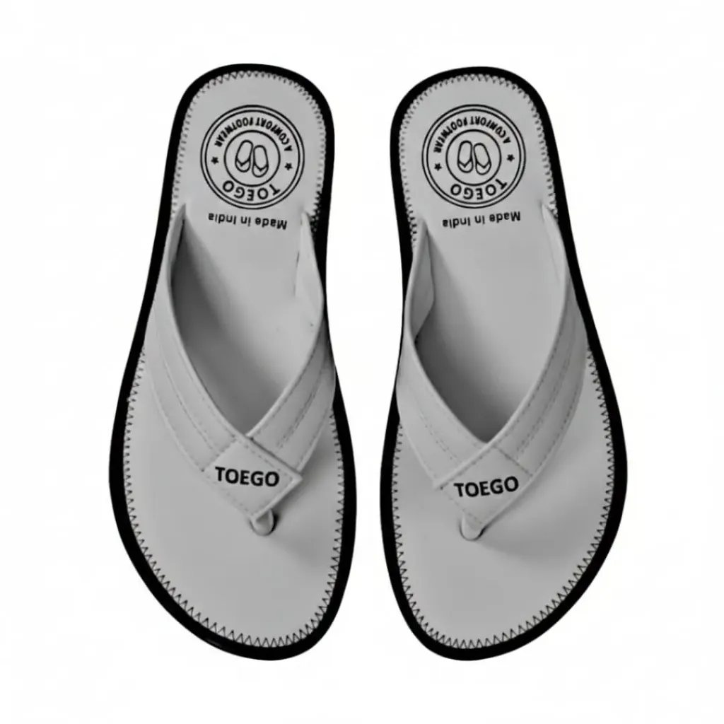 TOEGO White Lightweight Comfortable Daily Wear Slipper for Men | Trendy Stylish Casual Chappal | Toego Slipper